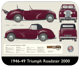 Triumph Roadster 2000 1946-49 Place Mat, Small